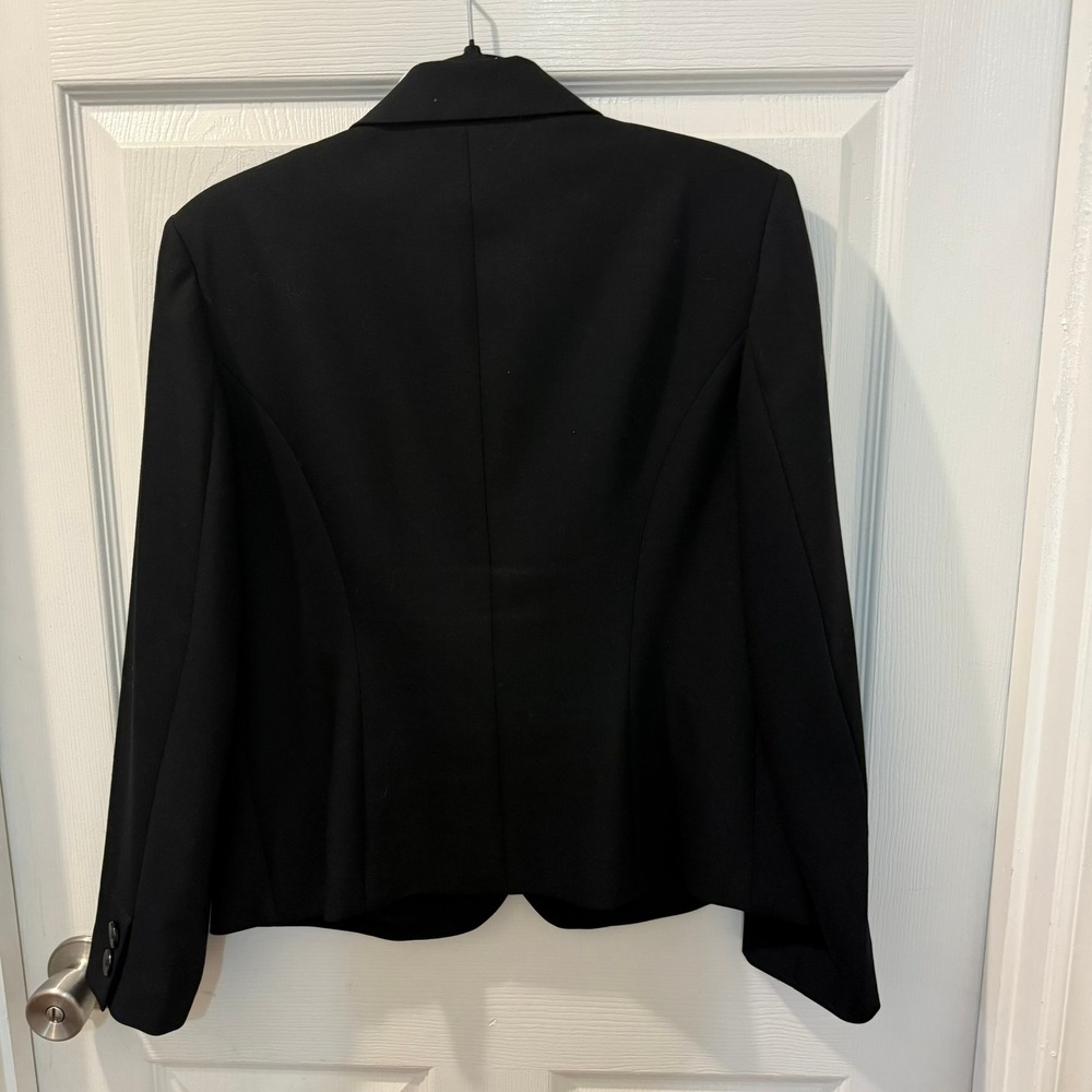 Talbots Petites Black Italian Wool Blend Blazer Jacket Women 10 Classic Stretch - Picture 8 of 8